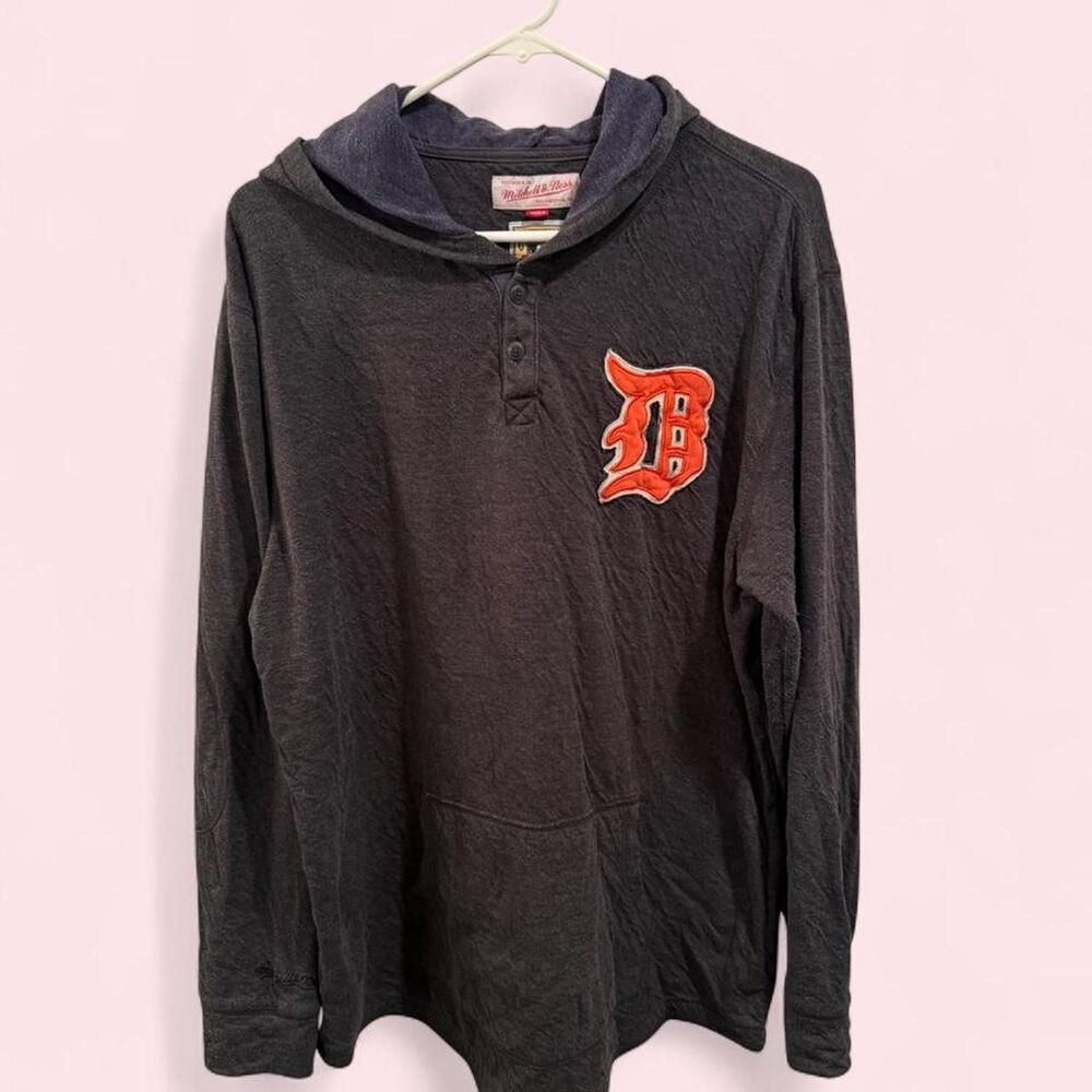 Mitchell & Ness Detroit Tigers Cooperstown Henley Pullover Hoodie M